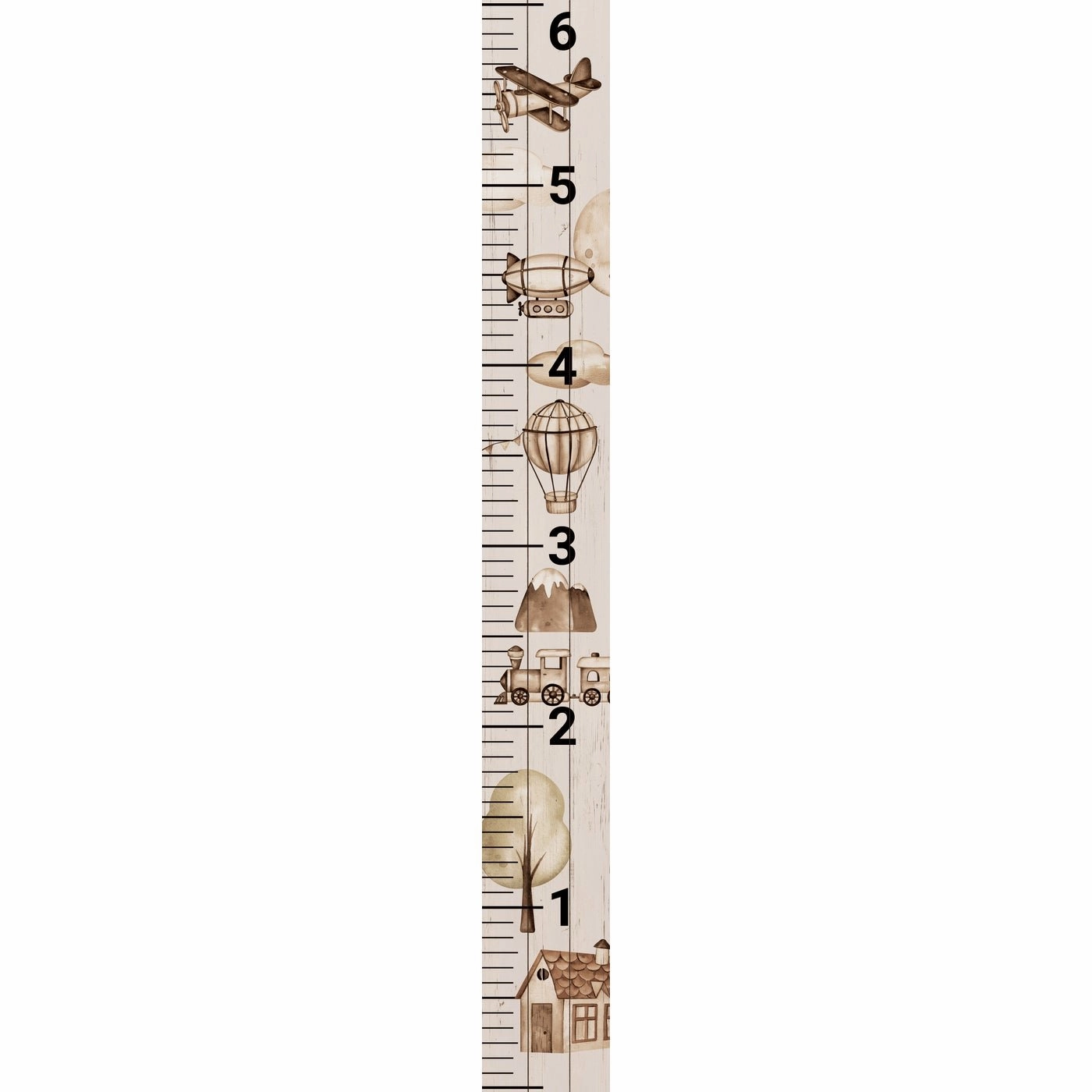 Airplanes Wood Wall Ruler 