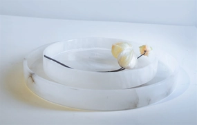 Alabaster Round Tray 