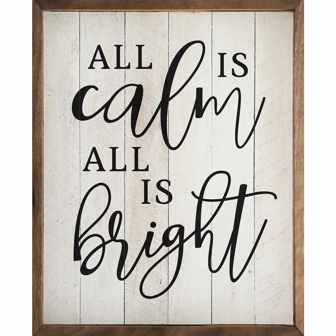 All Is Calm All Is Bright Wood Framed Print 