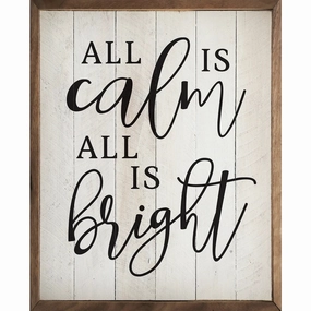 All Is Calm All Is Bright Wood Framed Print 