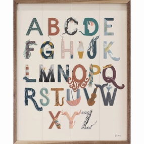 Alphabet A To Z Wood Framed Print 