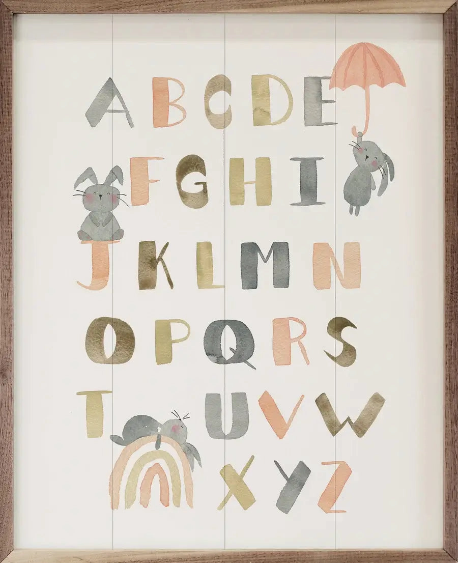 Alphabet By Deane Beesley Wood Framed Print