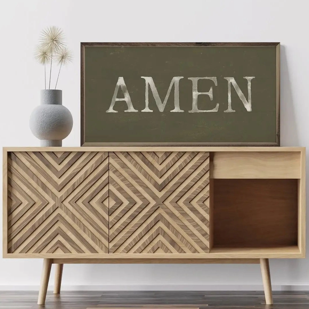 Amen Wood Framed Print 
