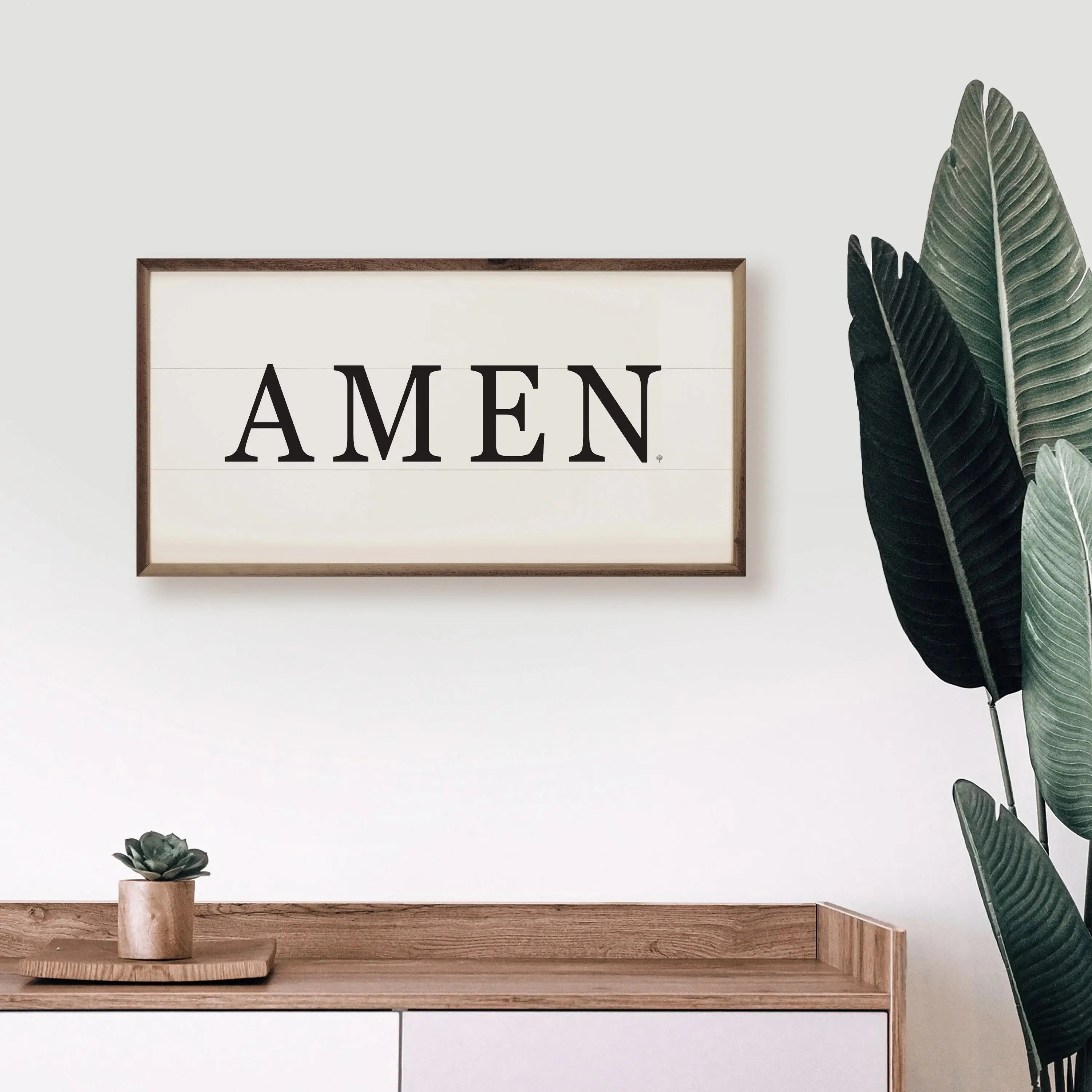 Amen Wood Framed Print