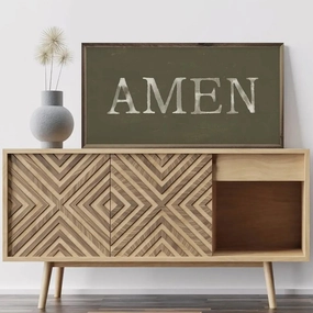 Amen Wood Framed Print 