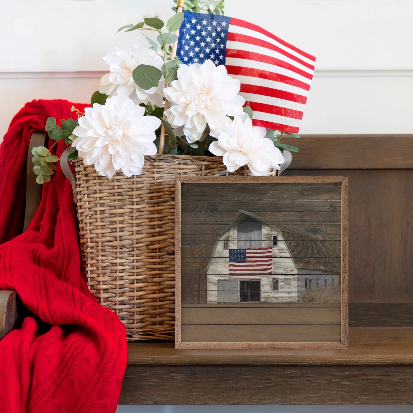 Americana White Barn Wood Framed Print
