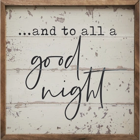 And To All A Good Night Wood Framed Print 