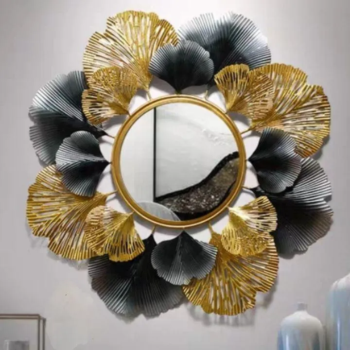 Antique designer metal wall mirror