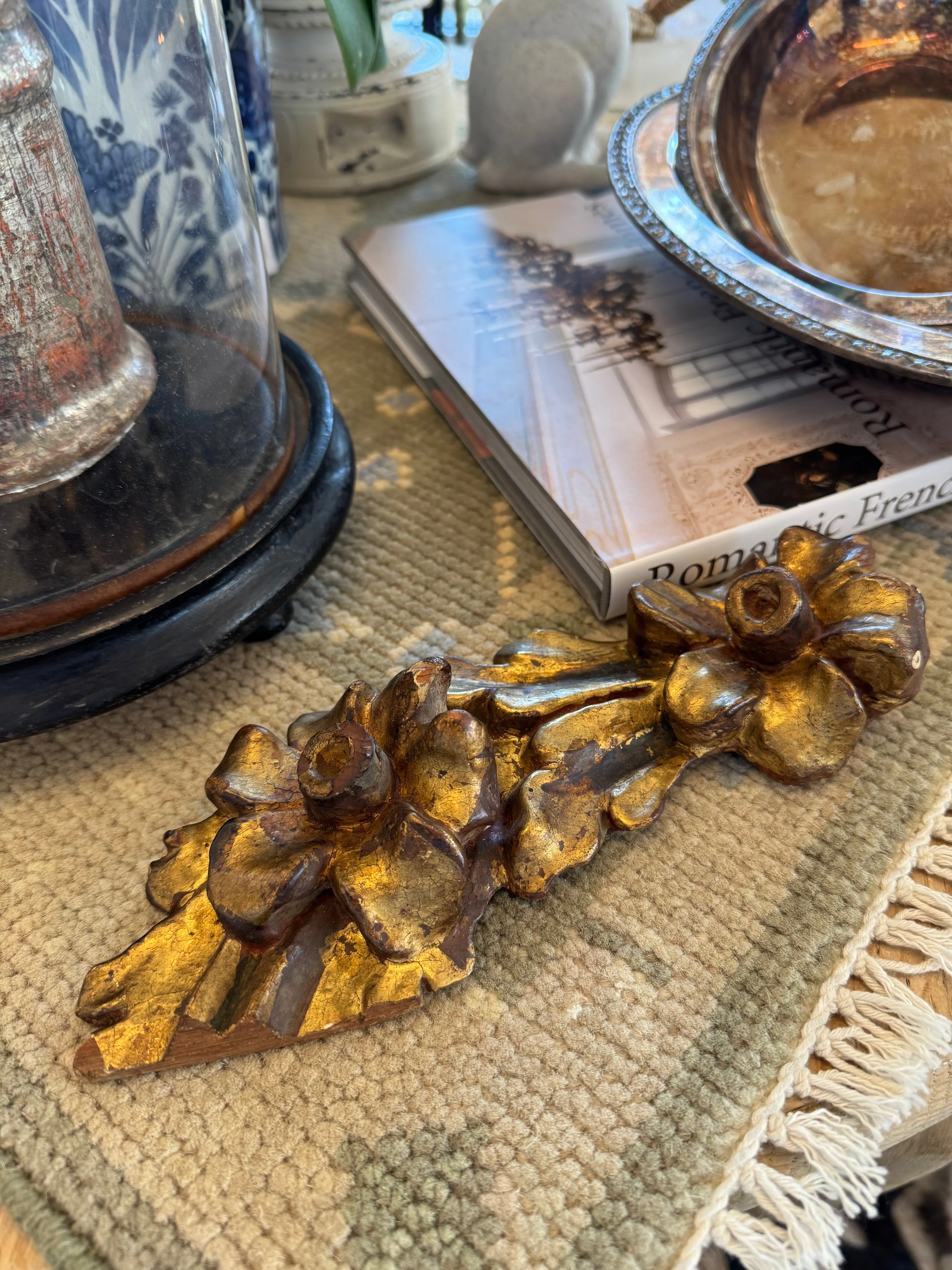 Antique Gilt Flower Fragment
