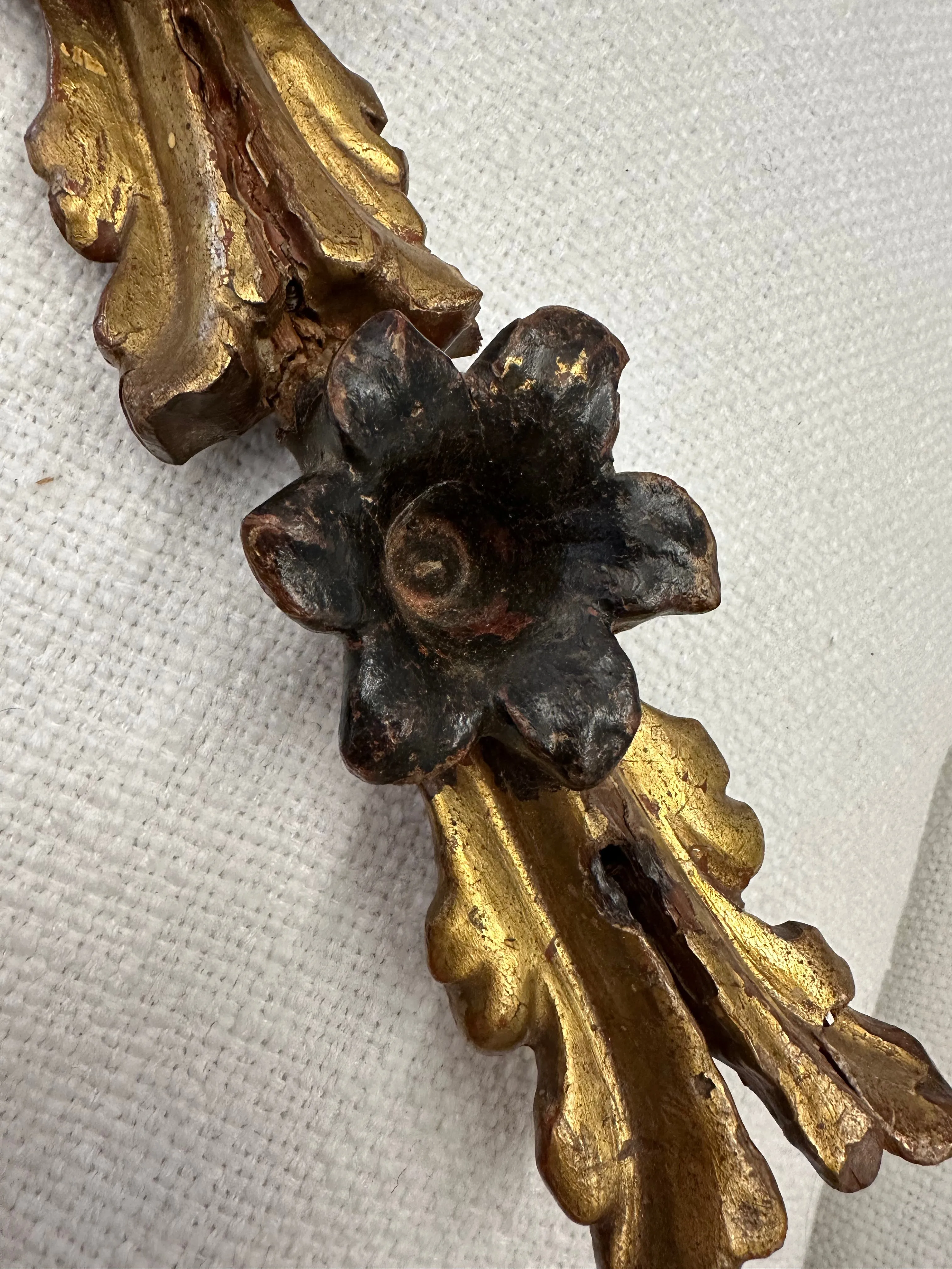 Antique Gilt Fragment with Flower