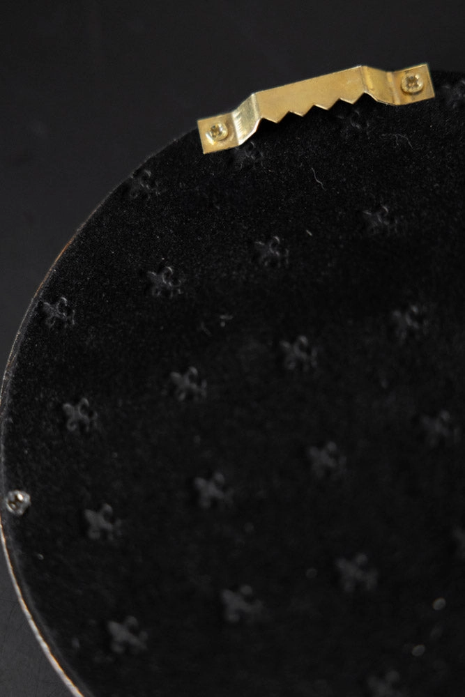 Antique Black Thin Framed Small Convex Mirror