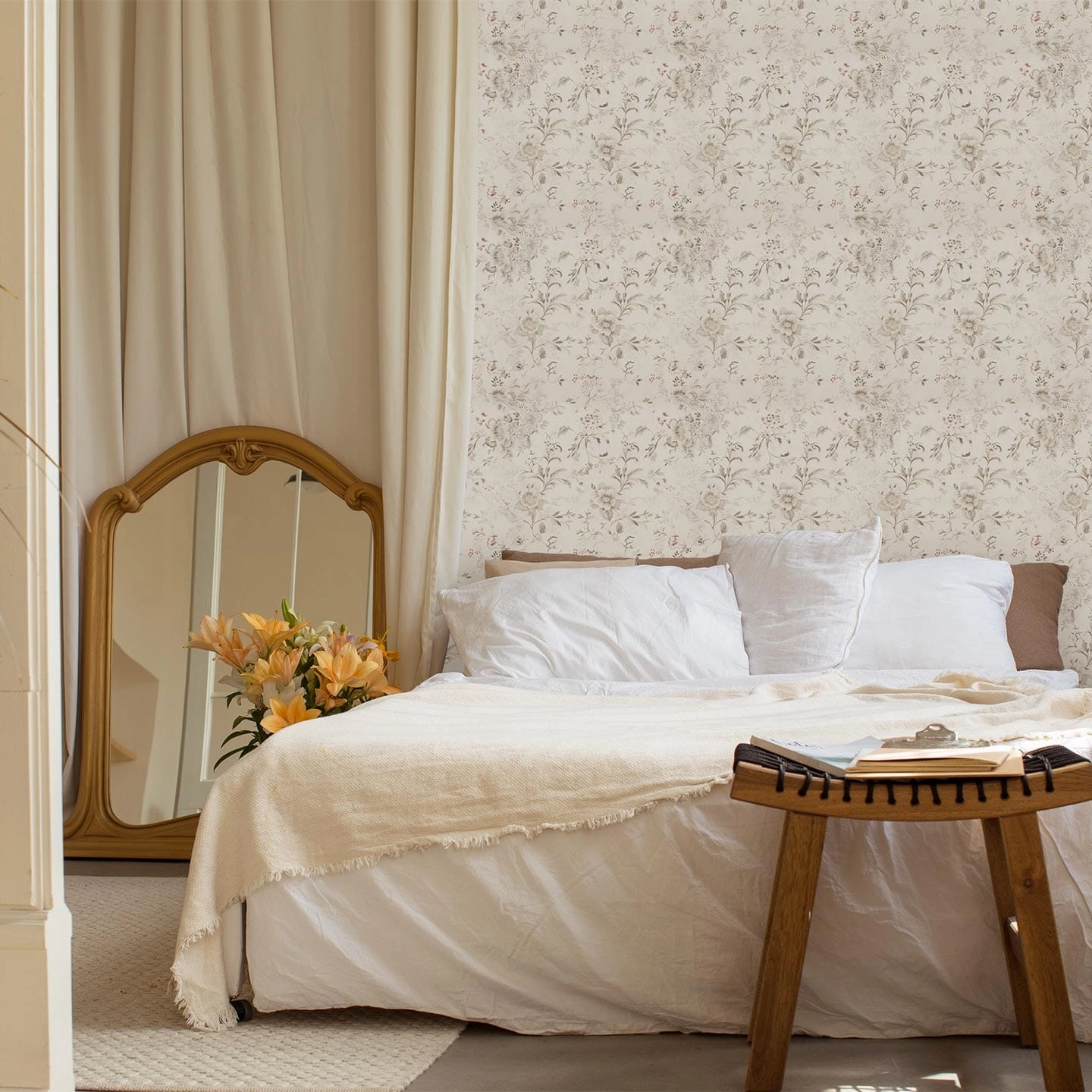 Antique Floral Wallpaper 