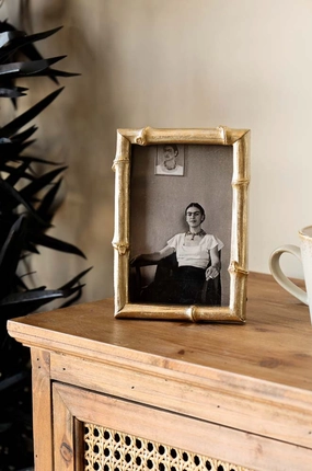 Antique Gold Bamboo Photo Frame 4x6" 
