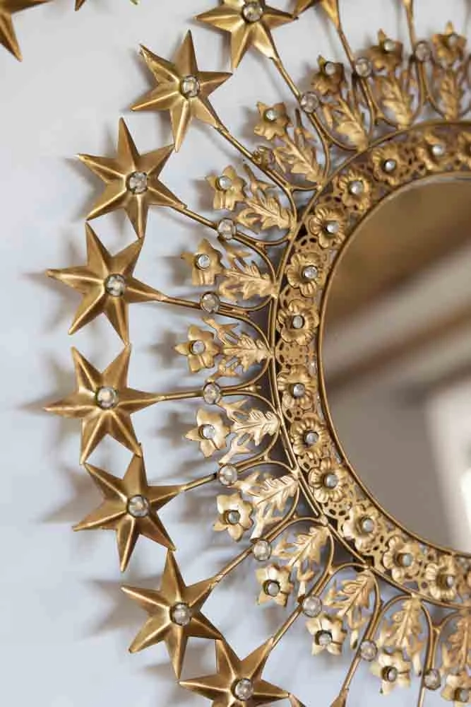 Antique Gold Jewelled Star Wall Mirror