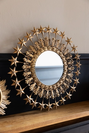Antique Gold Jewelled Star Wall Mirror 