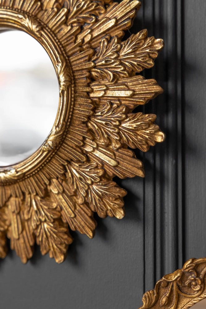 Antique Gold Ornate Leaf Small Mirror
