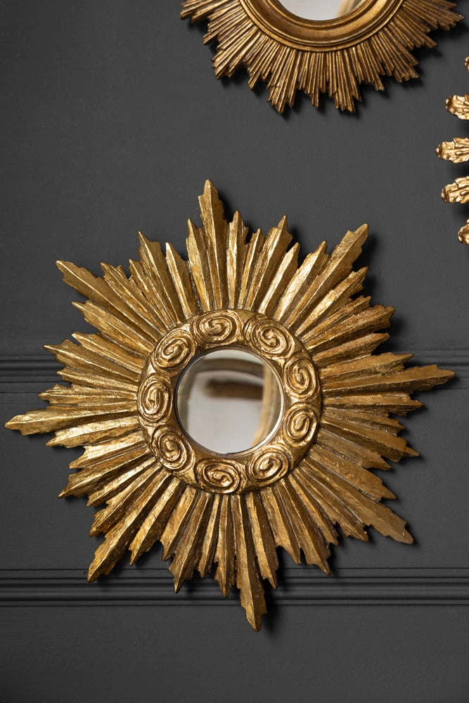 Antique Gold Small Star Convex Mirror