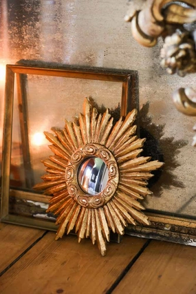 Antique Gold Small Star Convex Mirror 