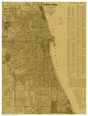 Antique Map of Chicago (neutral) 