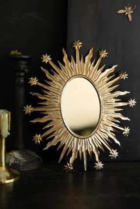 Antique Silver Sunburst & Stars Mirror 