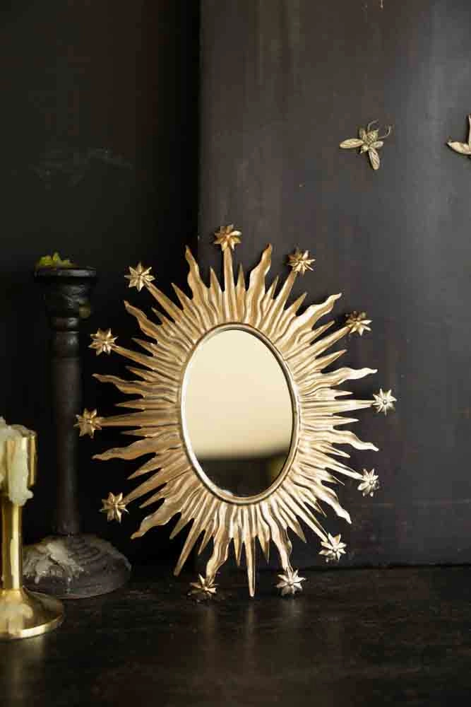 Antique Silver Sunburst & Stars Mirror