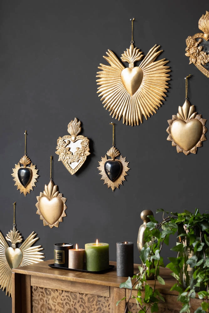 Antiqued-Style Metal Heart Hanging Decoration