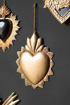 Antiqued-Style Metal Heart Hanging Decoration 