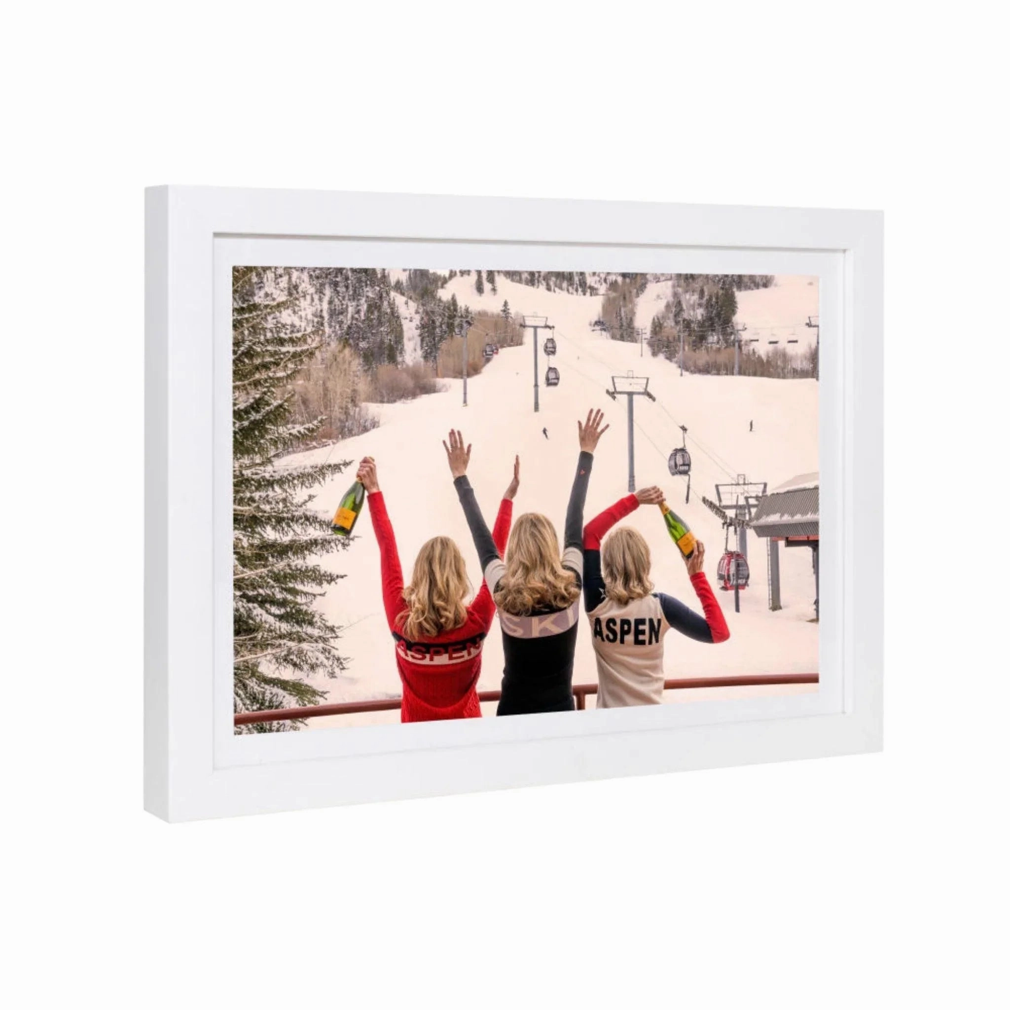 Aprs Champagne, Aspen Mini Framed Print by Gray Malin