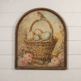 Arched Framed Eggs In A Basket Print 