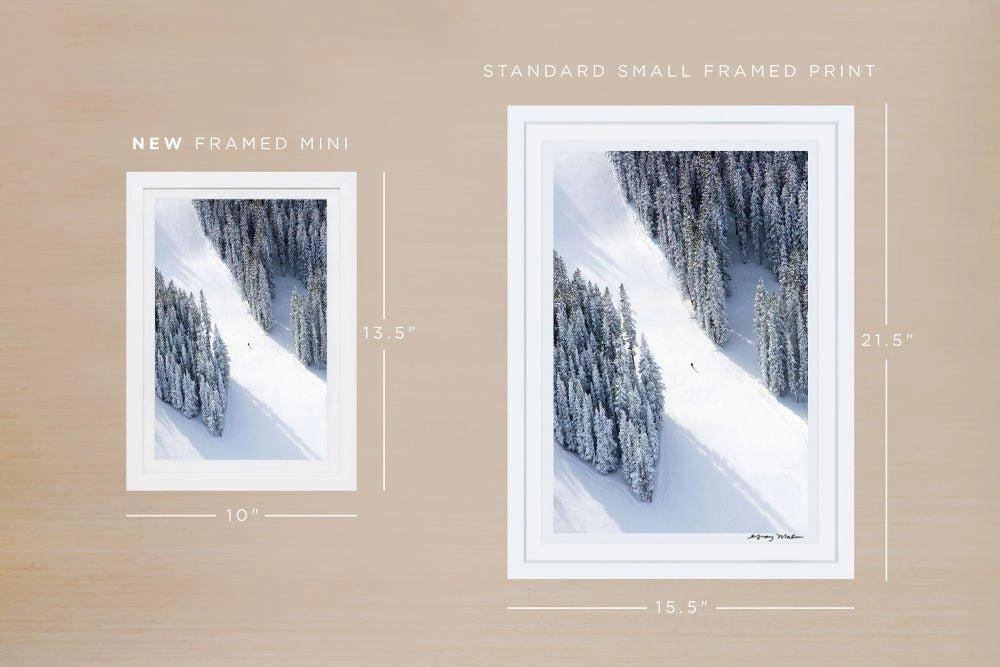 Aspen Lone Skier Mini Framed Print by Gray Malin
