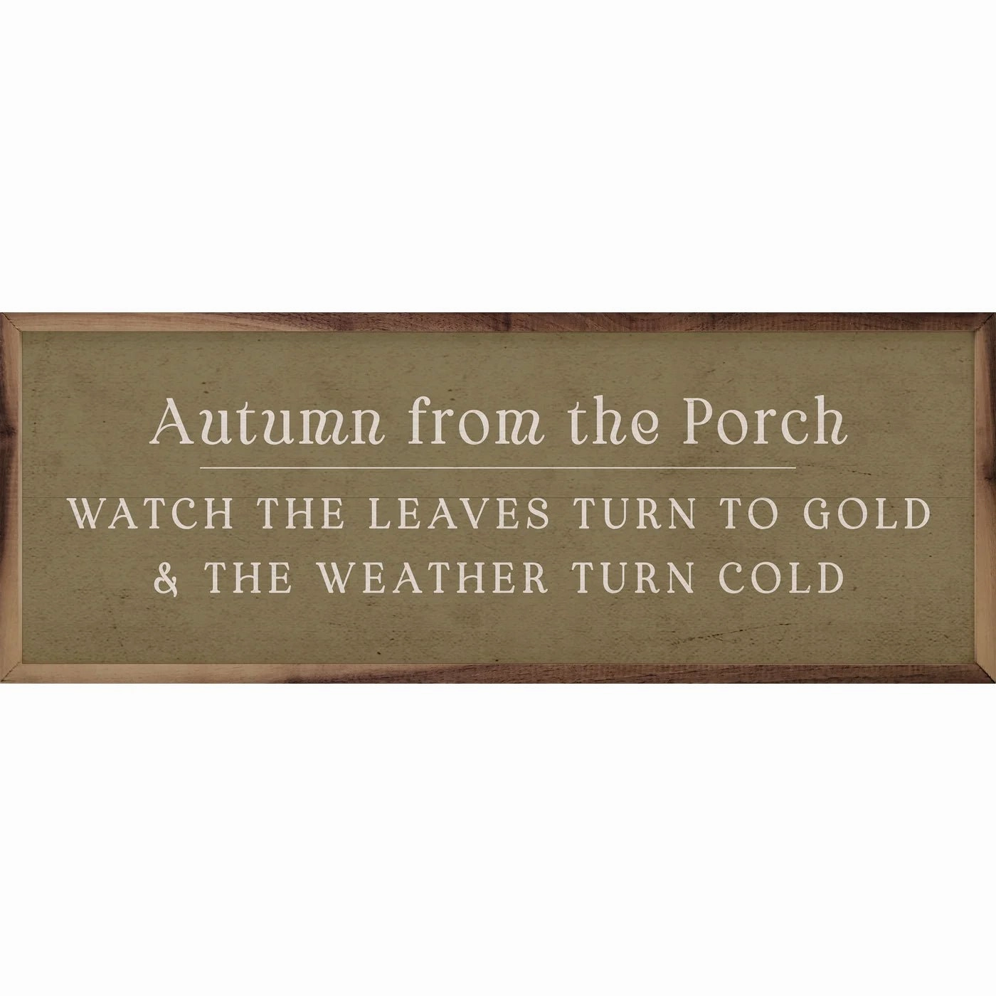 Autumn From The Porch Green Wood Framed Print