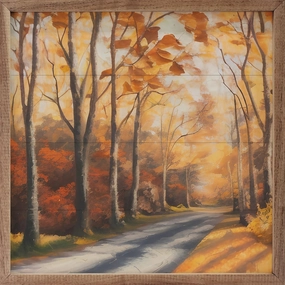 Autumn Path Wood Framed Print 
