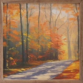 Autumn Road Trip Wood Framed Print 