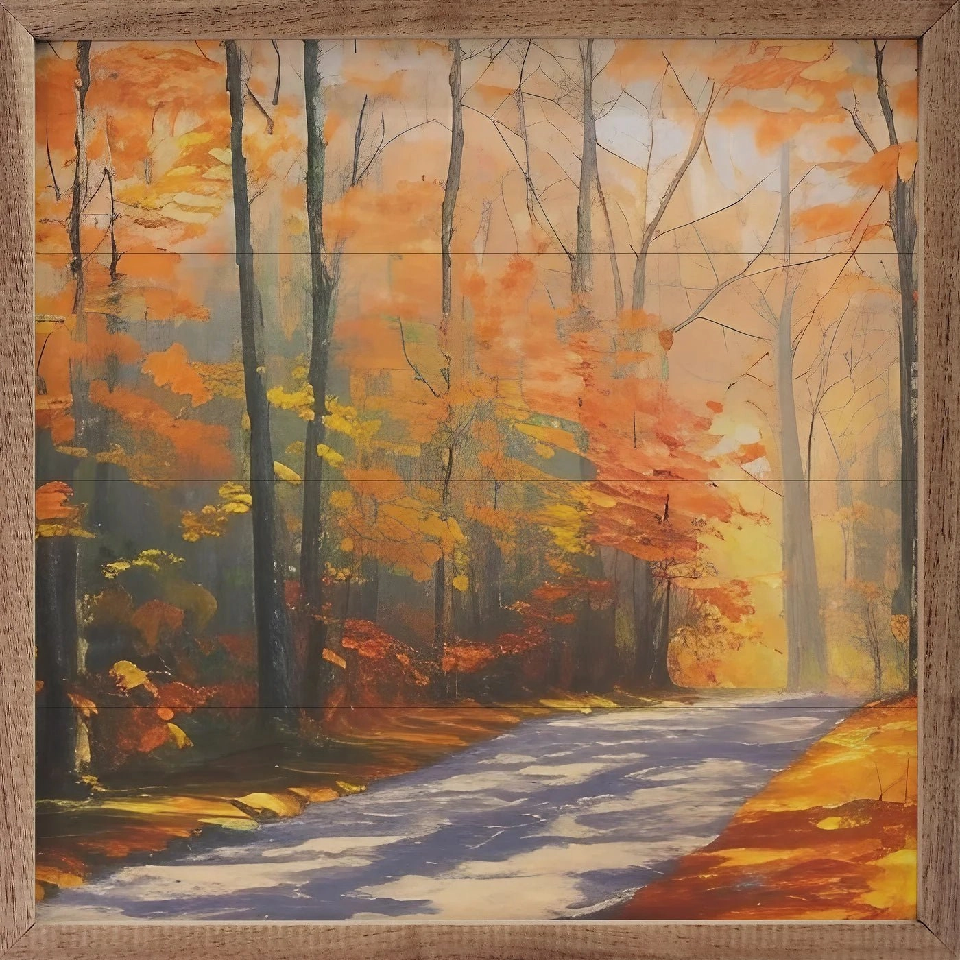 Autumn Road Trip Wood Framed Print 