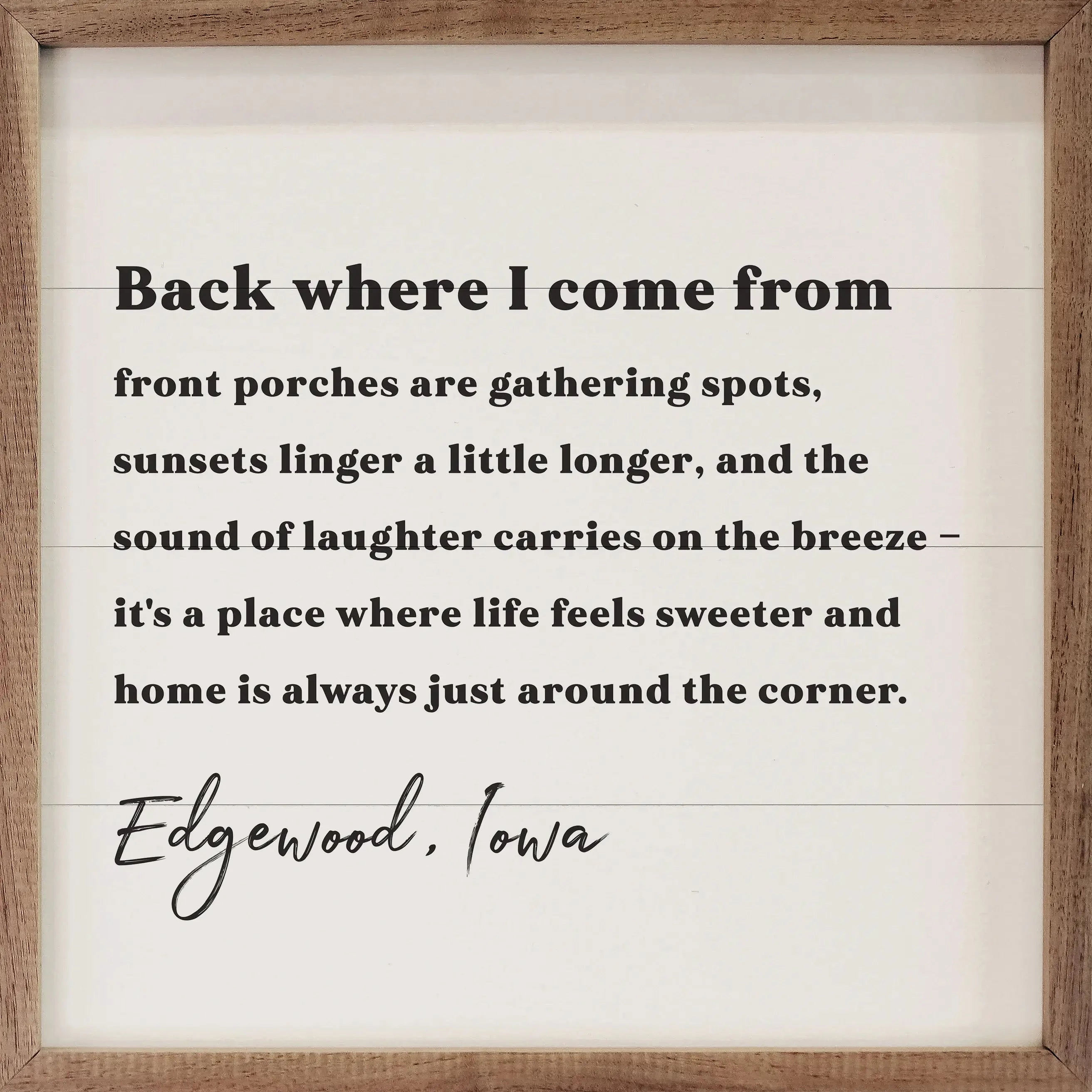 Back Where I Came From Personalized City State Wood Framed Print