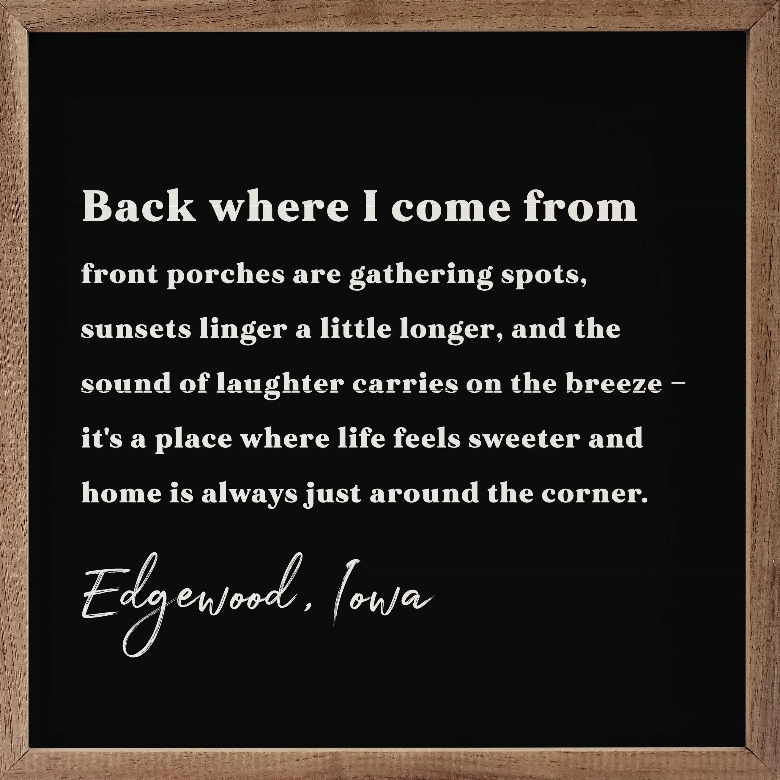 Back Where I Came From Personalized City State Wood Framed Print