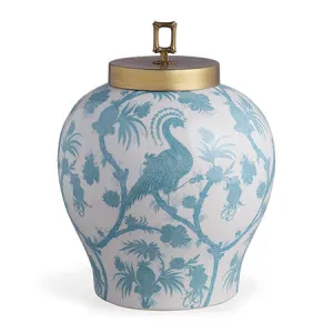 Balinese Peacock Turquoise Jar 