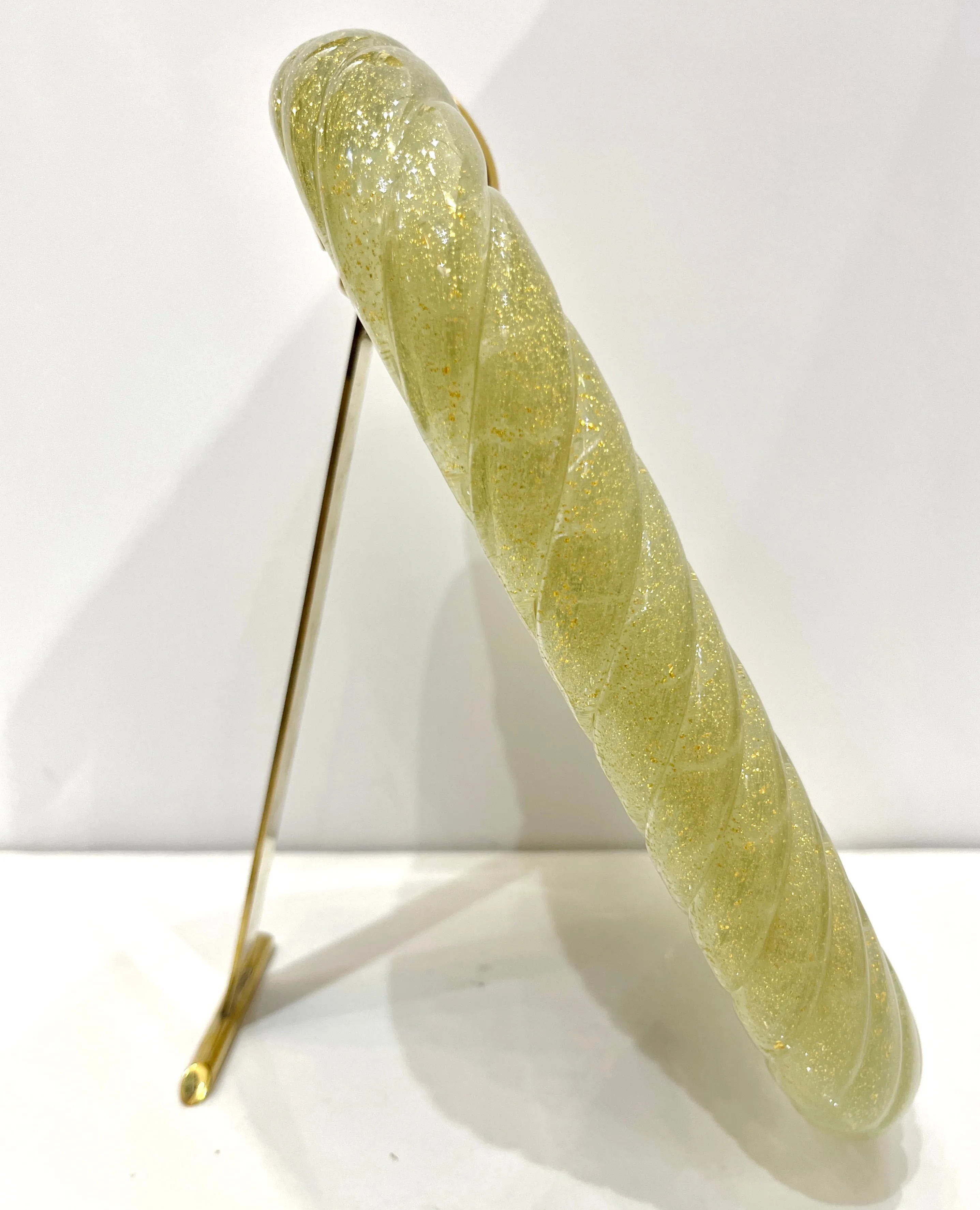 Barovier Toso Contemporary 24 Kt Gold Chartreuse Murano Glass Photo Frame