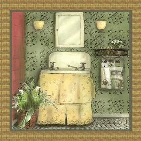 Bathroom in Green I 