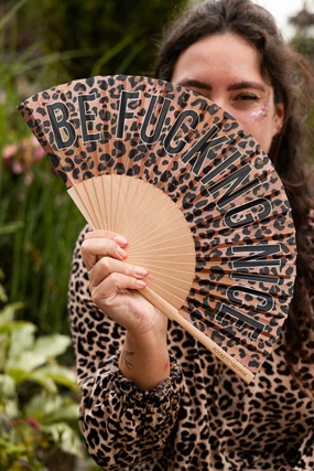 Be Fucking Nice Leopard Print Fan 
