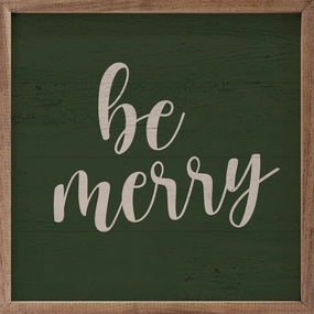 Be Merry Wood Framed Print 