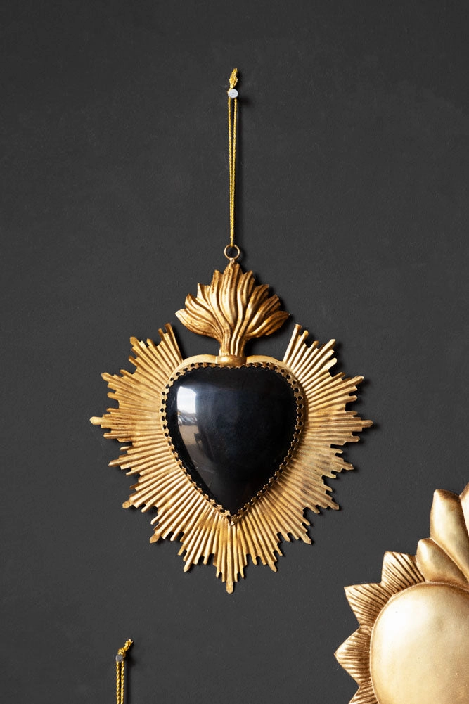 Beautiful Black Heart Star Hanging Ornament