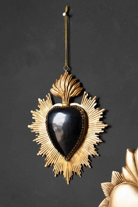 Beautiful Black Heart Star Hanging Ornament 