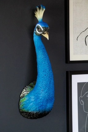 Beautiful Blue Peacock Head Wall Decoration 