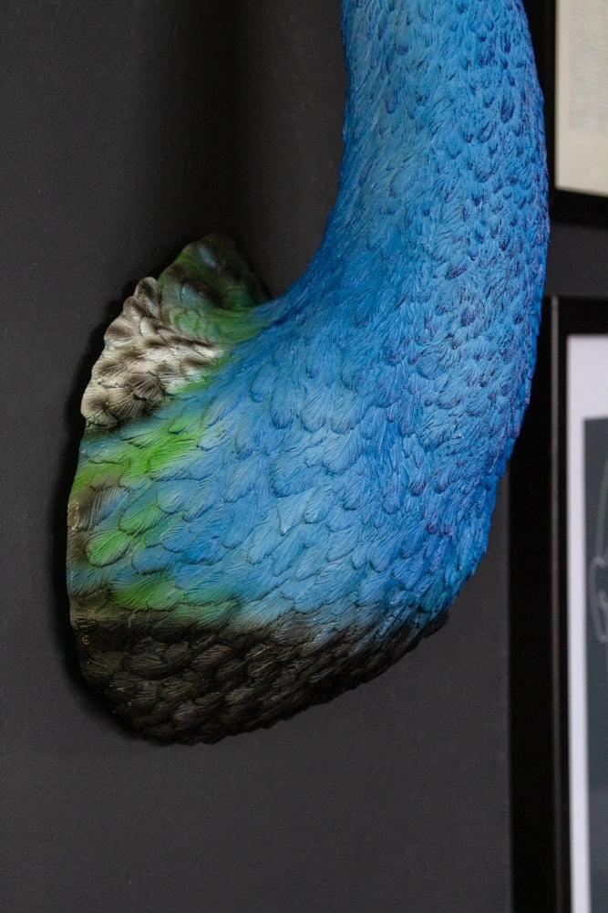 Beautiful Blue Peacock Head Wall Decoration
