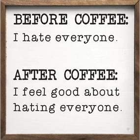 Before Coffee After Coffee Wood Framed Print 