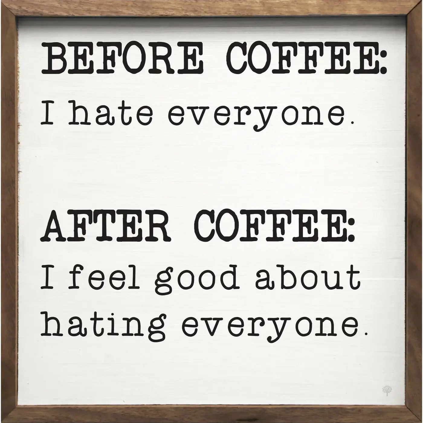 Before Coffee After Coffee Wood Framed Print 