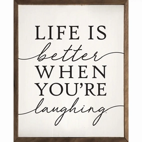 Better When You're Laughing Wood Framed Print 