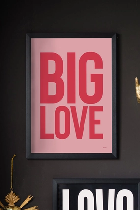 Big Love Red & Pink Art Print - Unframed 