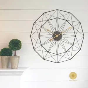 BLACK GOLDY GOLD WALL CLOCK 